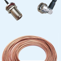 N Bulkhead Female to QN Male Right Angle RG188 RF Cable Assembly
