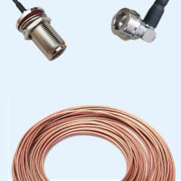 N Bulkhead Female to QN Male Right Angle RG316 RF Cable Assembly