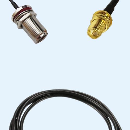 N Bulkhead Female to RP SMA Bulkhead Female LMR100 RF Cable Assembly