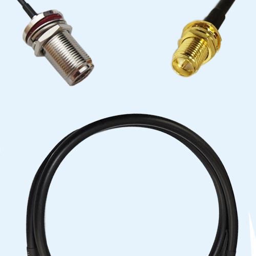N Bulkhead Female to RP SMA Bulkhead Female LMR195 RF Cable Assembly
