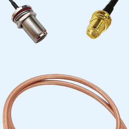 N Bulkhead Female to RP SMA Bulkhead Female RG142 RF Cable Assembly