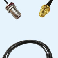 N Bulkhead Female to RP SMA Bulkhead Female RG174 RF Cable Assembly