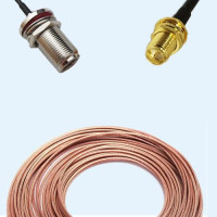 N Bulkhead Female to RP SMA Bulkhead Female RG188 RF Cable Assembly