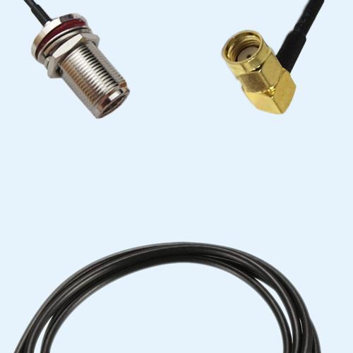 N Bulkhead Female to RP SMA Male Right Angle RG174 RF Cable Assembly