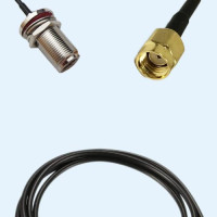 N Bulkhead Female to RP SMA Male LMR100 RF Cable Assembly