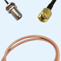 N Bulkhead Female to RP SMA Male RG400 RF Cable Assembly