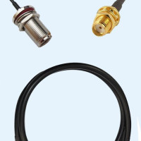 N Bulkhead Female to SMA Bulkhead Female LMR195 RF Cable Assembly