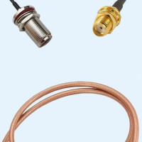 N Bulkhead Female to SMA Bulkhead Female RG400 RF Cable Assembly