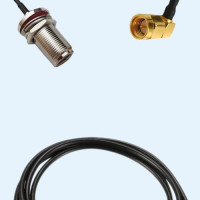N Bulkhead Female to SMA Male Right Angle LMR100 RF Cable Assembly