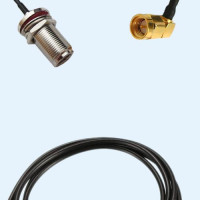N Bulkhead Female to SMA Male Right Angle RG174 RF Cable Assembly