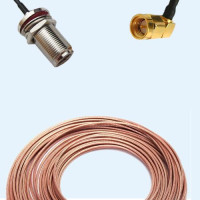 N Bulkhead Female to SMA Male Right Angle RG188 RF Cable Assembly