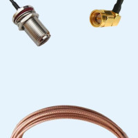 N Bulkhead Female to SMA Male Right Angle RG316D RF Cable Assembly