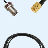 N Bulkhead Female to SMA Male LMR100 RF Cable Assembly
