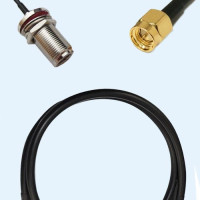 N Bulkhead Female to SMA Male LMR195 RF Cable Assembly