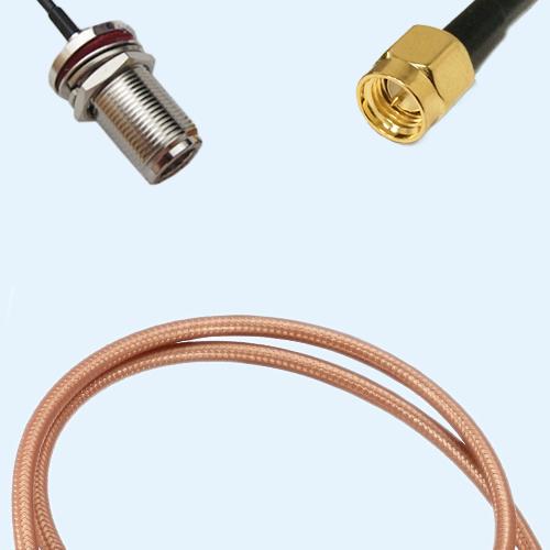 N Bulkhead Female to SMA Male RG142 RF Cable Assembly