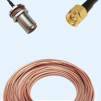 N Bulkhead Female to SMA Male RG188 RF Cable Assembly