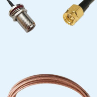 N Bulkhead Female to SMA Male RG316D RF Cable Assembly