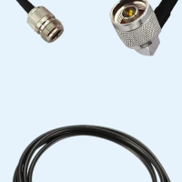 N Female to N Male Right Angle LMR100 RF Cable Assembly