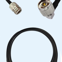 N Female to N Male Right Angle LMR195 RF Cable Assembly