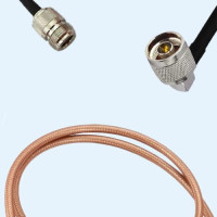N Female to N Male Right Angle RG142 RF Cable Assembly