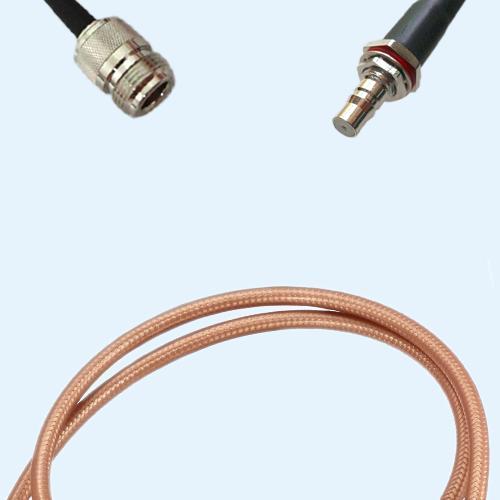N Female to QMA Bulkhead Female RG400 RF Cable Assembly