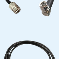 N Female to QMA Male Right Angle LMR100 RF Cable Assembly