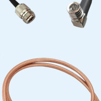 N Female to QMA Male Right Angle RG142 RF Cable Assembly
