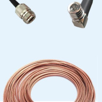 N Female to QMA Male Right Angle RG188 RF Cable Assembly