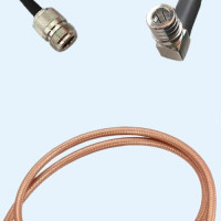 N Female to QMA Male Right Angle RG400 RF Cable Assembly