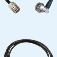 N Female to QN Male Right Angle LMR100 RF Cable Assembly