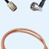 N Female to QN Male Right Angle RG142 RF Cable Assembly