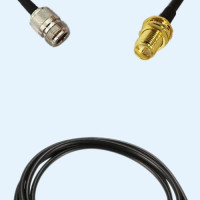 N Female to RP SMA Bulkhead Female LMR100 RF Cable Assembly