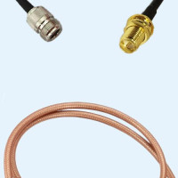 N Female to RP SMA Bulkhead Female RG142 RF Cable Assembly