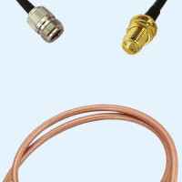 N Female to RP SMA Bulkhead Female RG400 RF Cable Assembly