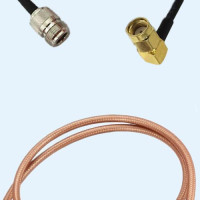 N Female to RP SMA Male Right Angle RG400 RF Cable Assembly