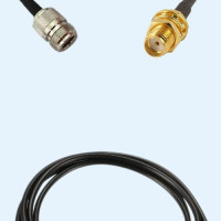 N Female to SMA Bulkhead Female LMR100 RF Cable Assembly