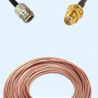 N Female to SMA Bulkhead Female RG188 RF Cable Assembly
