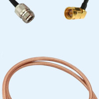 N Female to SMA Male Right Angle RG142 RF Cable Assembly