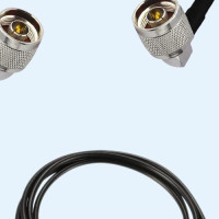 N Male Right Angle to N Male Right Angle LMR100 RF Cable Assembly