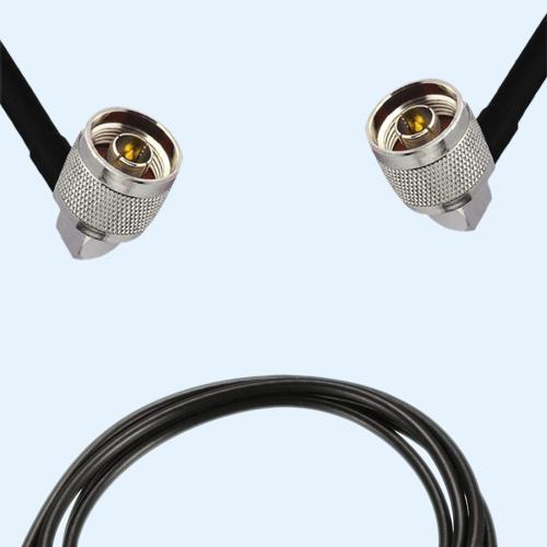 N Male Right Angle to N Male Right Angle RG174 RF Cable Assembly