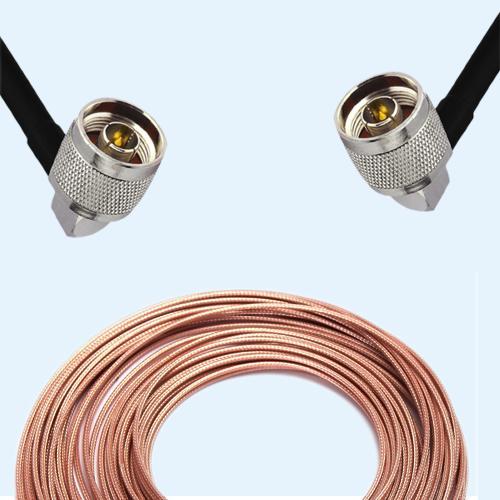 N Male Right Angle to N Male Right Angle RG188 RF Cable Assembly