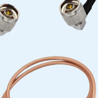 N Male Right Angle to N Male Right Angle RG400 RF Cable Assembly