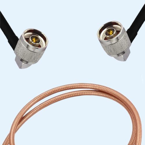 N Male Right Angle to N Male Right Angle RG400 RF Cable Assembly