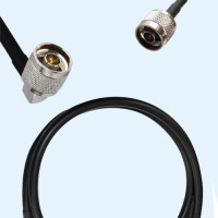N Male Right Angle to N Male LMR200 RF Cable Assembly