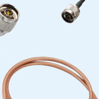 N Male Right Angle to N Male RG142 RF Cable Assembly