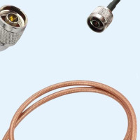 N Male Right Angle to N Male RG400 RF Cable Assembly
