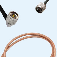 N Male Right Angle to N Male RG400 RF Cable Assembly