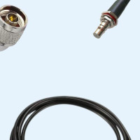 N Male Right Angle to QMA Bulkhead Female LMR100 RF Cable Assembly