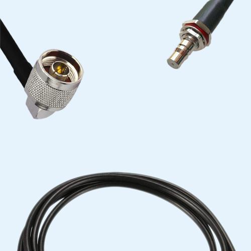 N Male Right Angle to QMA Bulkhead Female LMR100 RF Cable Assembly