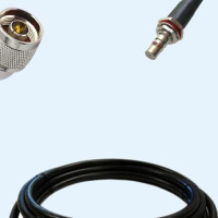 N Male Right Angle to QMA Bulkhead Female LMR240FR RF Cable Assembly